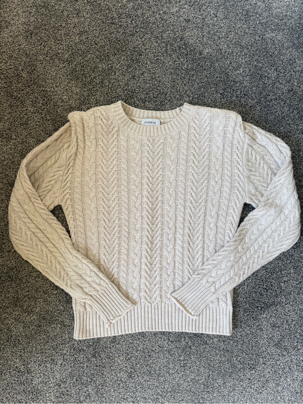Evereve Textured Cable Crewneck Sweater - Cream